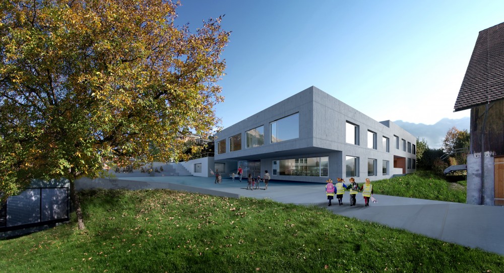 WB Neubau Doppelturnhalle und Kindergarten Mauren, 2017